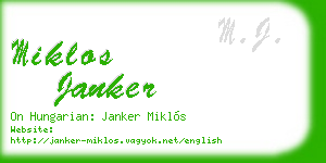 miklos janker business card